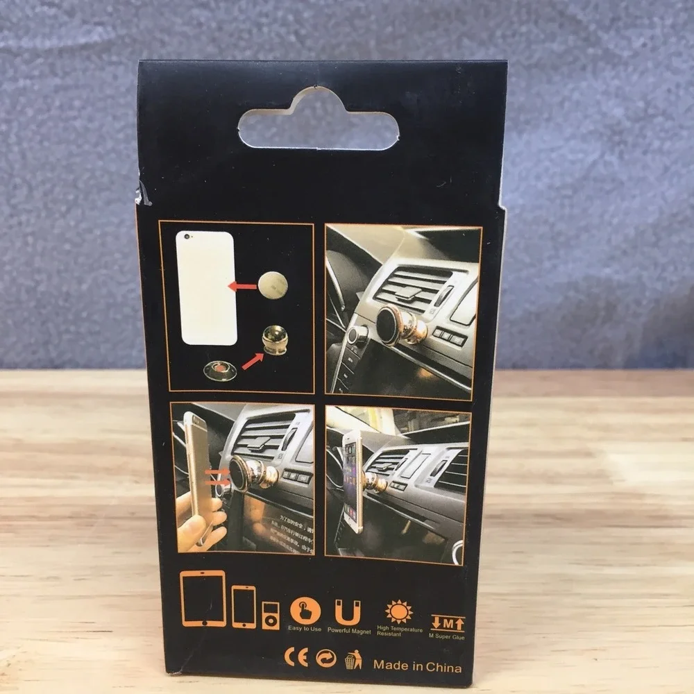 Universal Magnetic Mobile Bracket 360 Rotation Car Dash Mt Phone Holder Silver